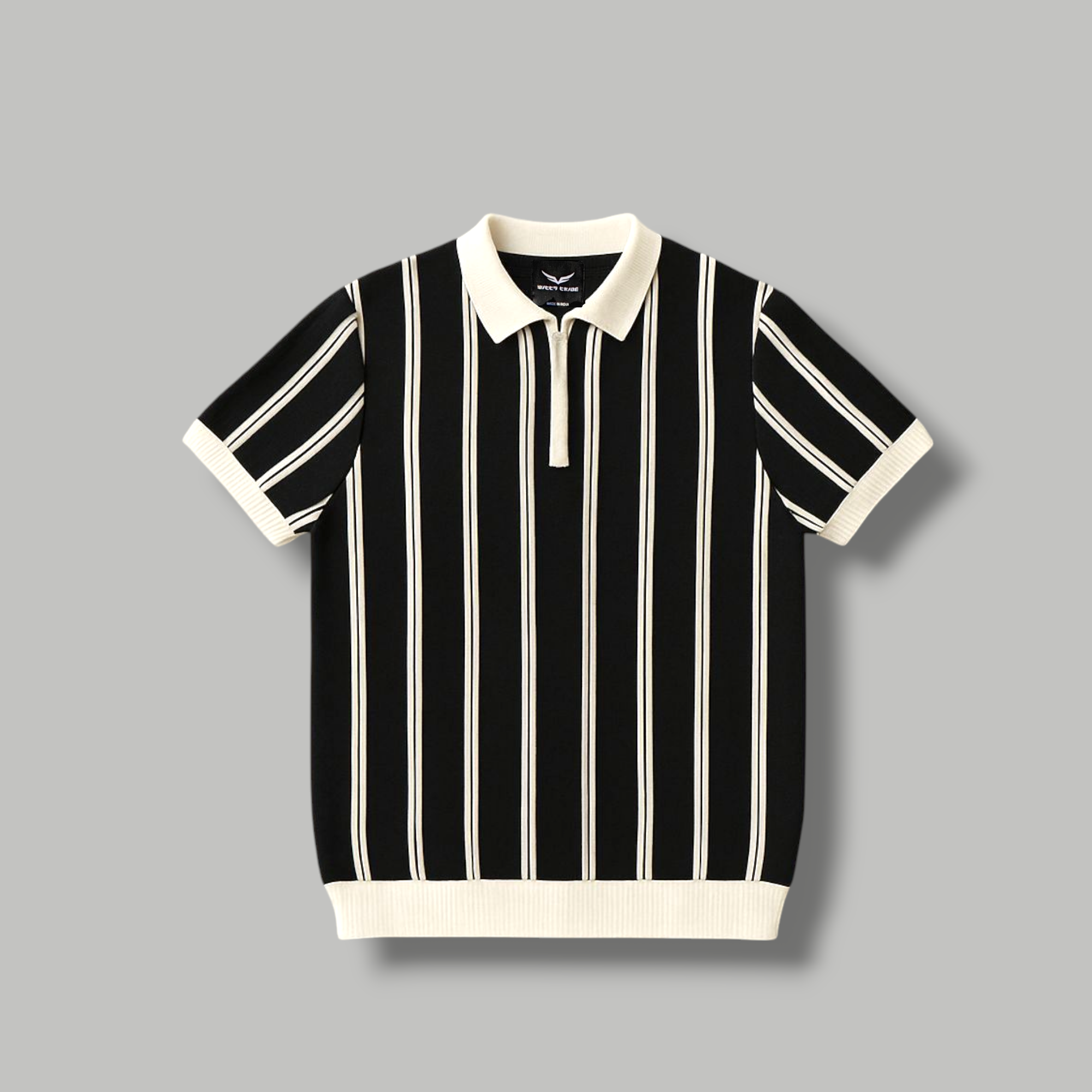 VERTICAL STRIPES KNIT POLO