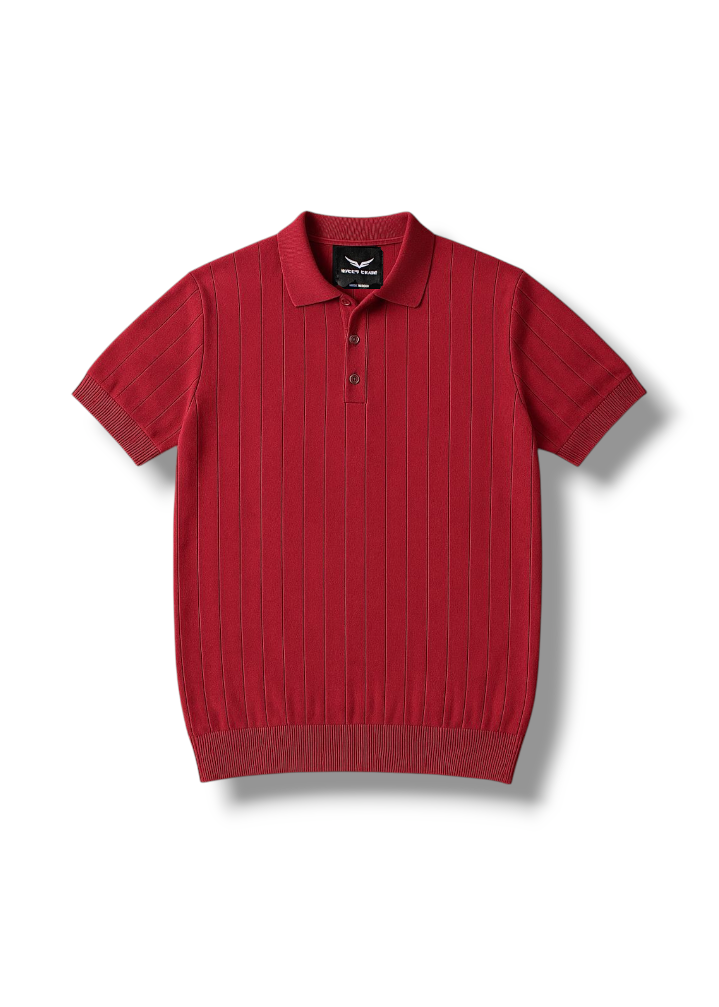 WINE CABLE KNIT POLO
